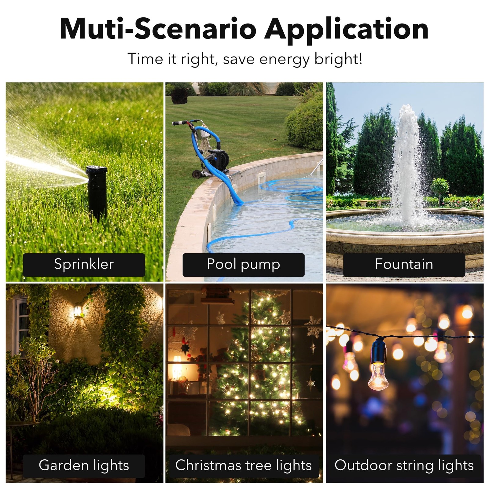 Outdoor Timer Outlet Waterproof, 24 Hour Mechanical Light Timers for Electric…