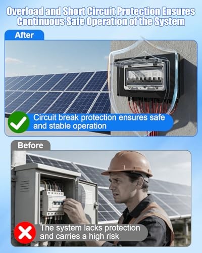 32A Solar DC Circuit Breaker Box 4 Strings, 12–1000V Solar Panel Disconnect