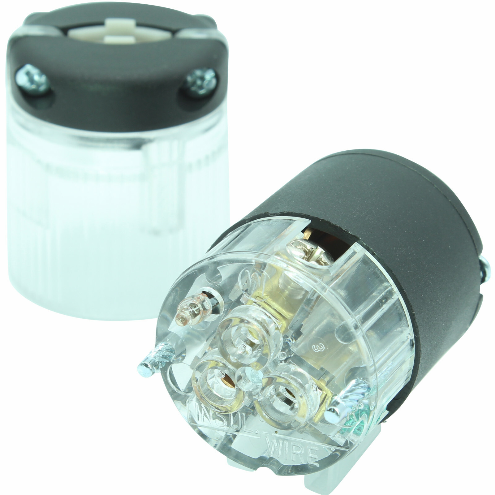 Lot of 10 Lighted 15A 120V Male Female Extension Cord Replacement End Power Plug