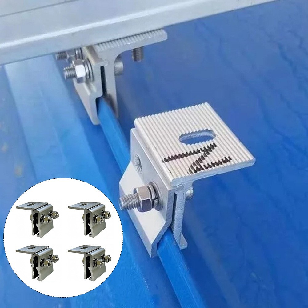 1-4 pcs Aluminium Alloy Roof Fold Clamps for PV Solar Panels Mounting Bracket
