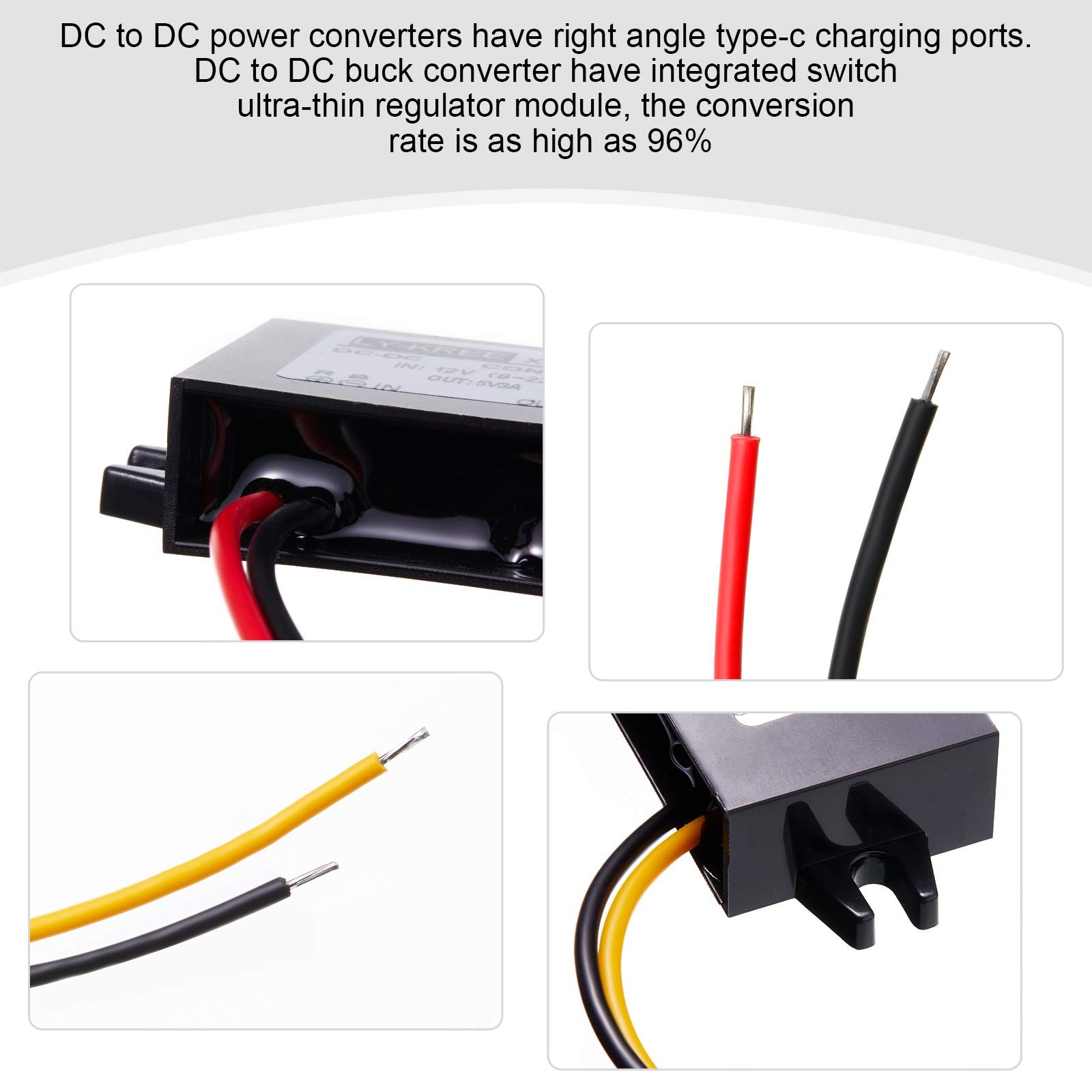 Weewooday 1 Piece Direct Current Converter 12v to 5v 3a 15w Buck Converter…