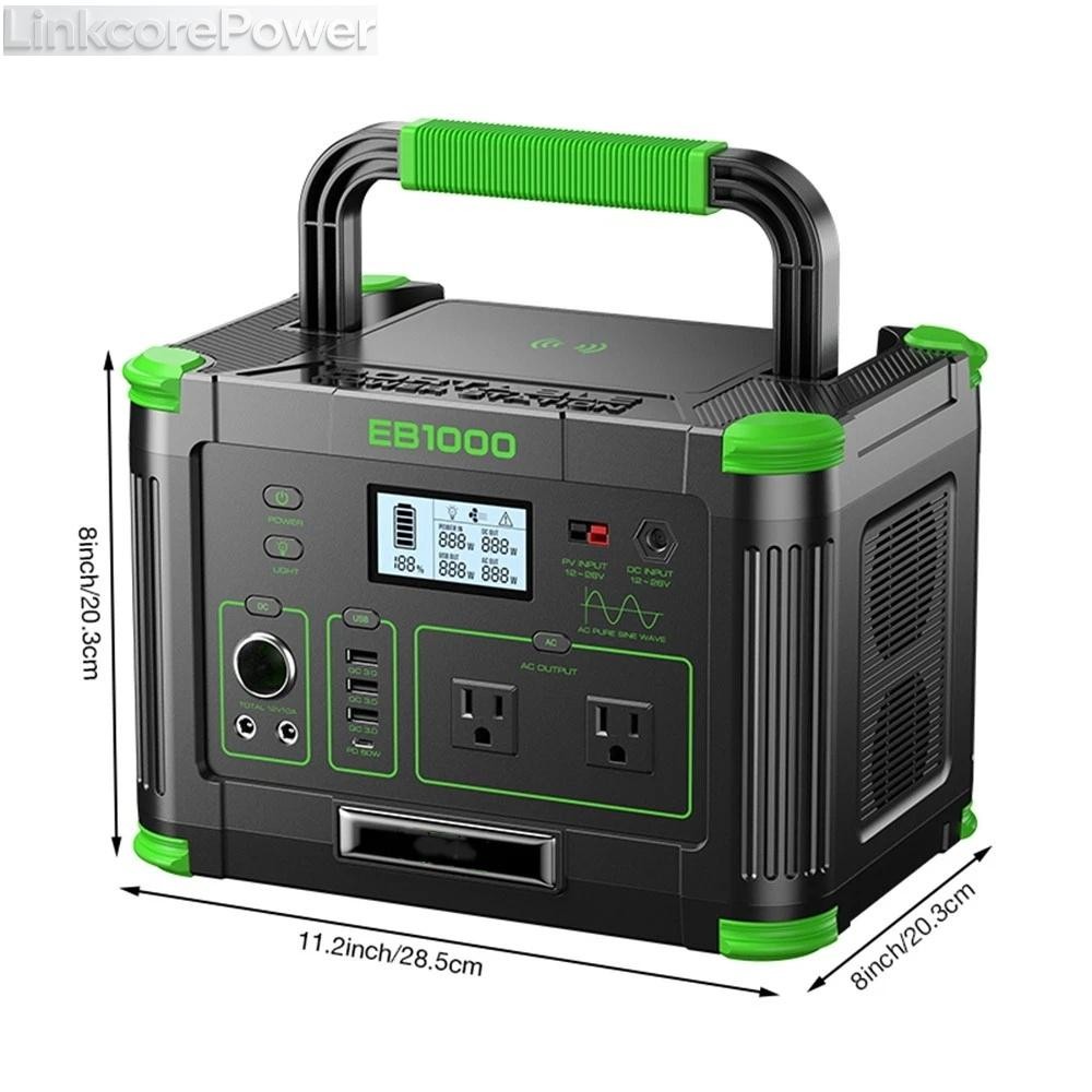 1000W 999Wh Charger Generator Power Station Portable LiFePo4 Battery For Travel