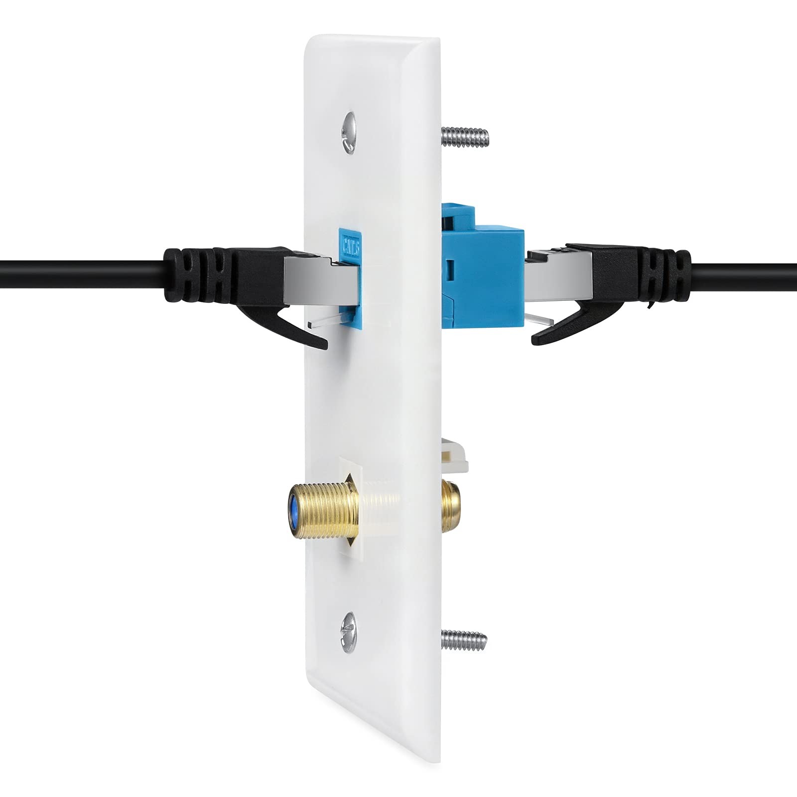 Ethernet Coax Wall Plate 2pack1 Cat6 Ethernet Port And 1 Goldplated Cable Tv Coa