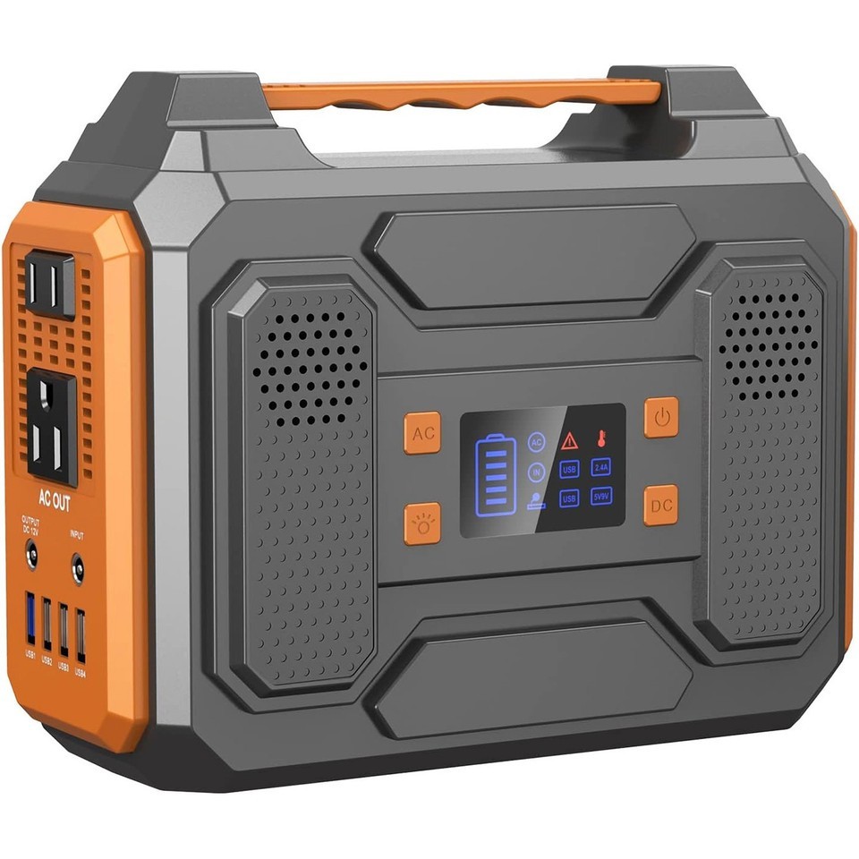 300W Portable Power Station Backup Battery Solar Generator with 60W Solar Panel