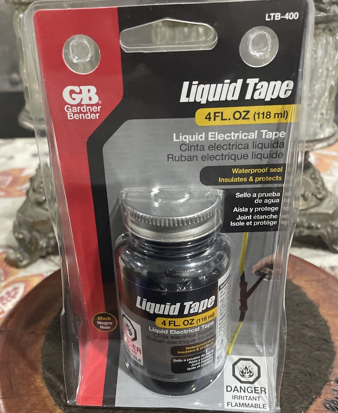 GB LTB-400 BLACK LIQUID TAPE 4fl oz. New/Sealed