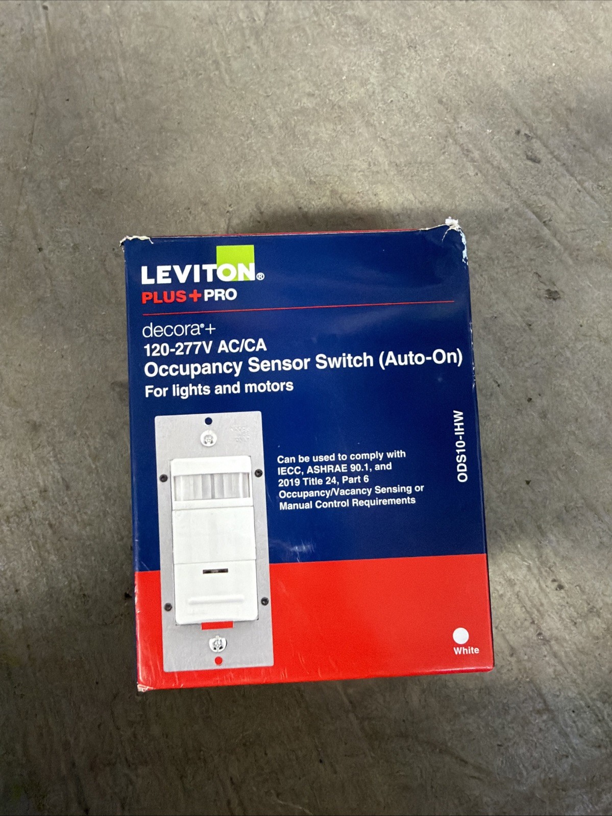 Leviton Plus Pro Decora 120-277V AC/CA Occupancy Sensor Switch PIR ODS10-1HW