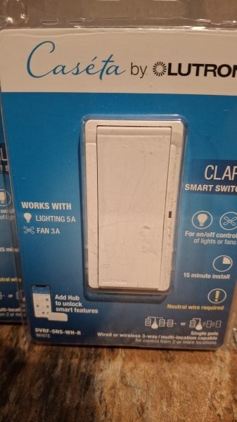 5 Pack Lutron DVRF-5NS-WH-R Caseta Claro Smart Switch 5A Single Pole/3-Way White
