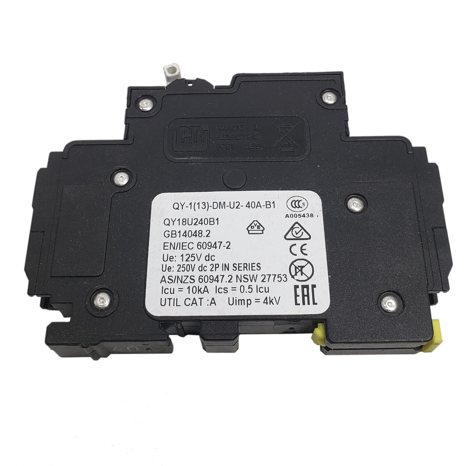 MidNite Solar – 40 Amp 150Vdc DC Circuit Breaker MNEPV40 Din Rail Mount 1-Pole