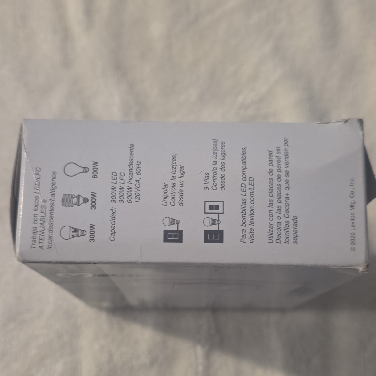 Leviton Decora+ Rocker Slide Dimmer Switch, White, 3-Pack DSL06-3PW