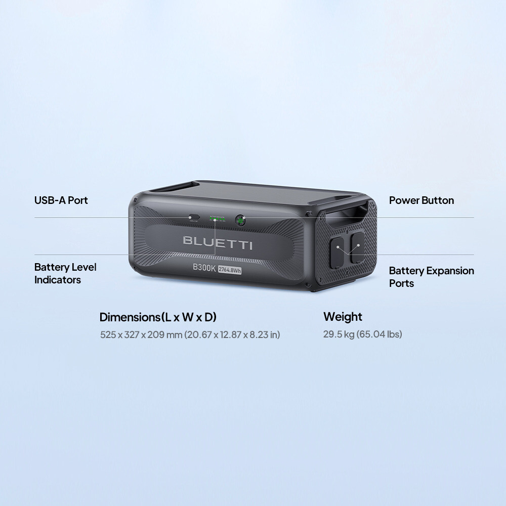 BLUETTI B300K 2764.8Wh Expandable Extra Battery for AC200L/AC200MAX/AC300/AC500