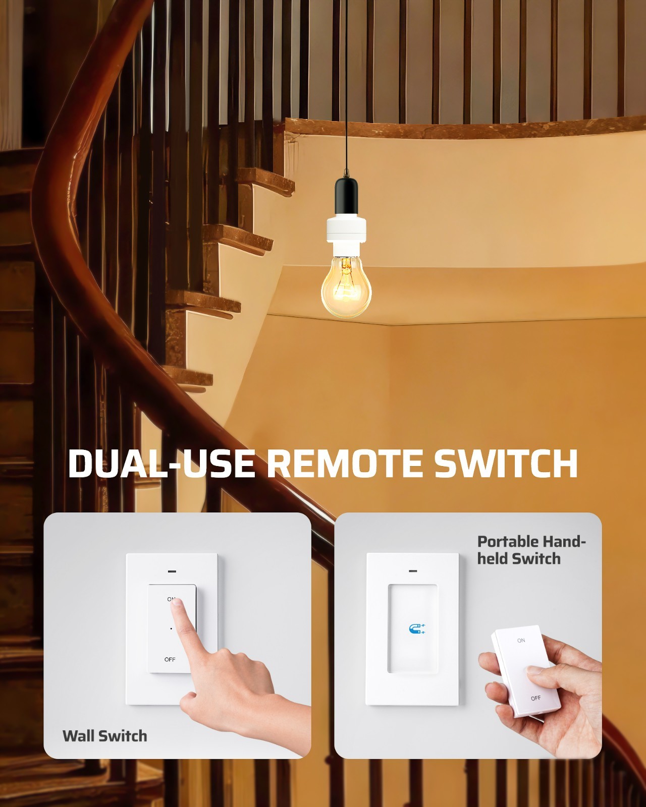 DEWENWILS Remote Control Light Socket Wall Mounted Controllers and 1 Bulb Base