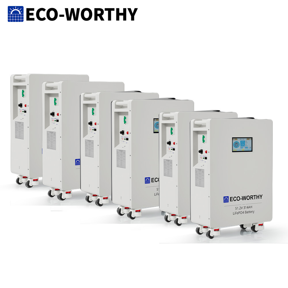 ECO-WORTHY 6Pack 48V 314AH LiFePO4 Battery Vertical Standing 5-year warranty