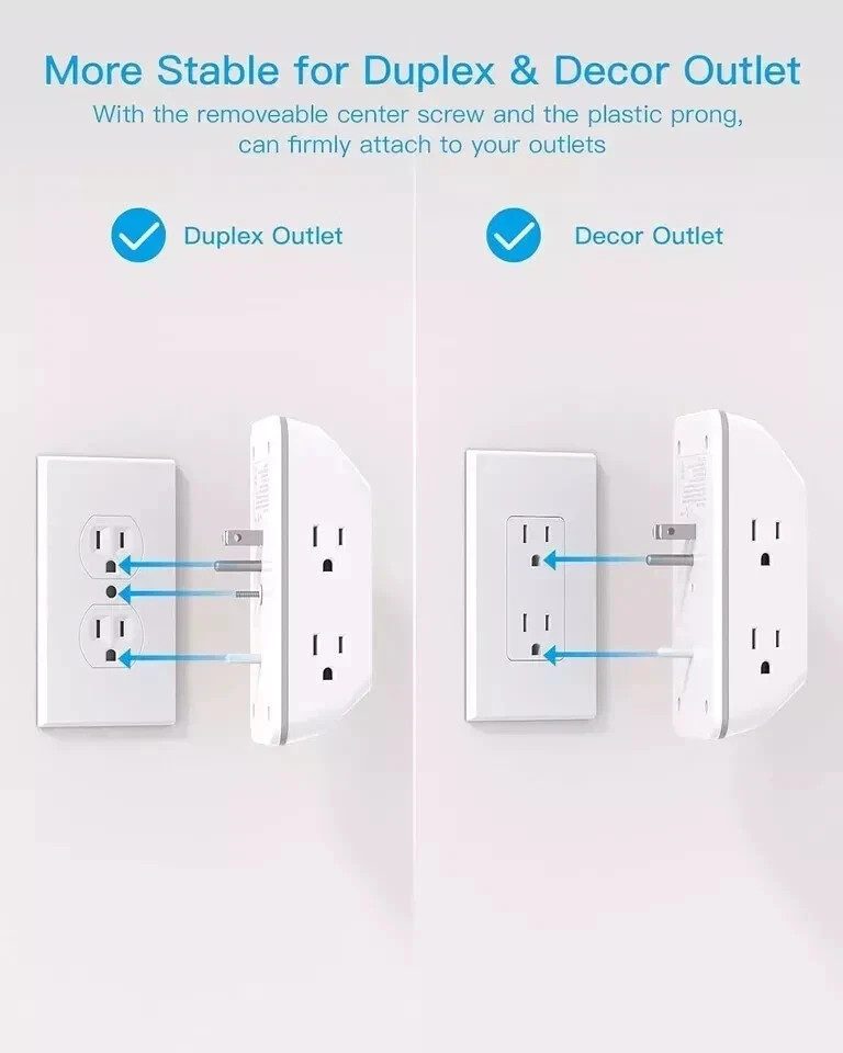 Outlet Extender with Night Light, Multi Plug Outlet, USB Wall Charger Surge Prot