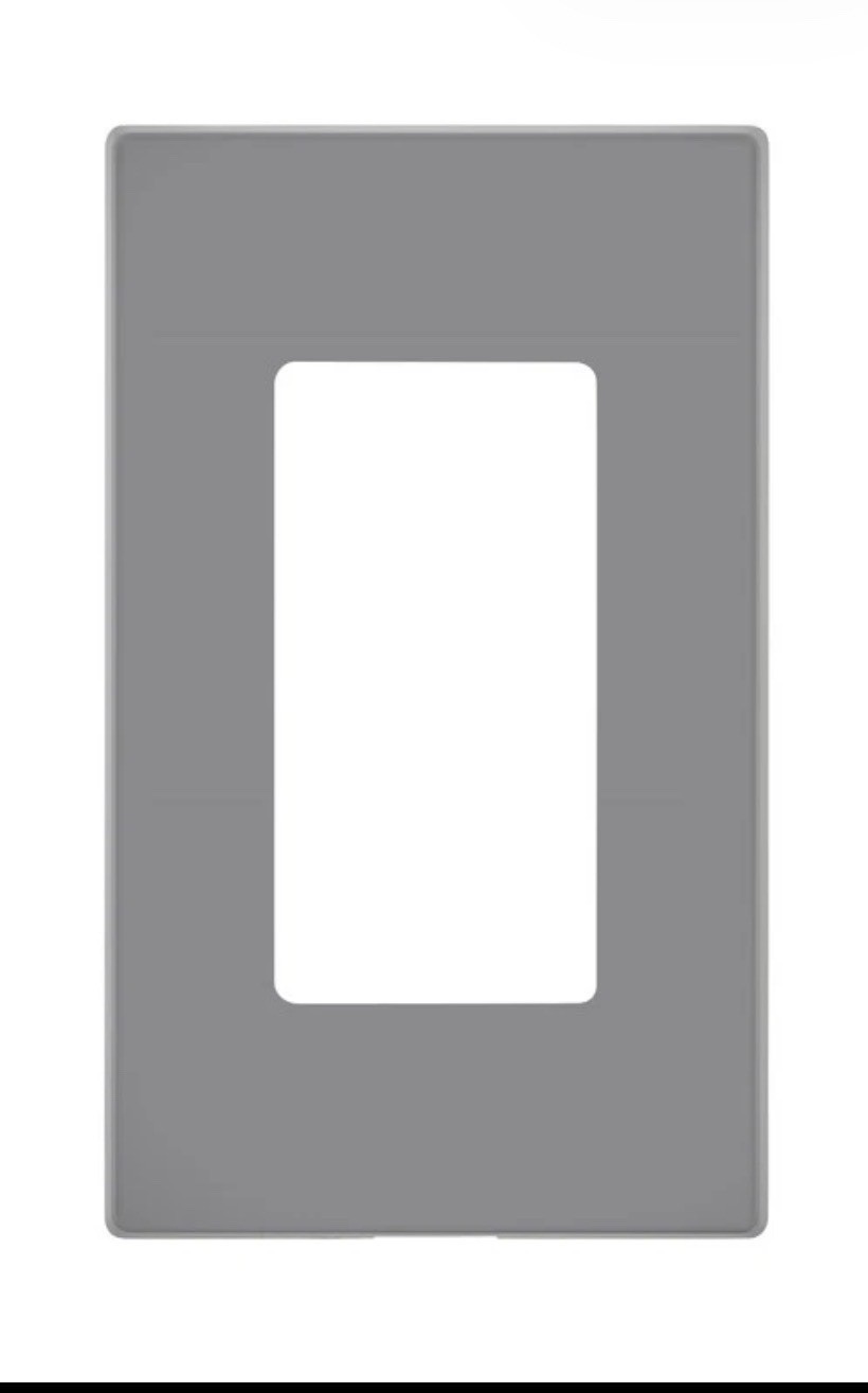 Leviton Decora Light Gray 1-Gang Polycarbonate Screwless Wall Plate 4.61 Hx2.75