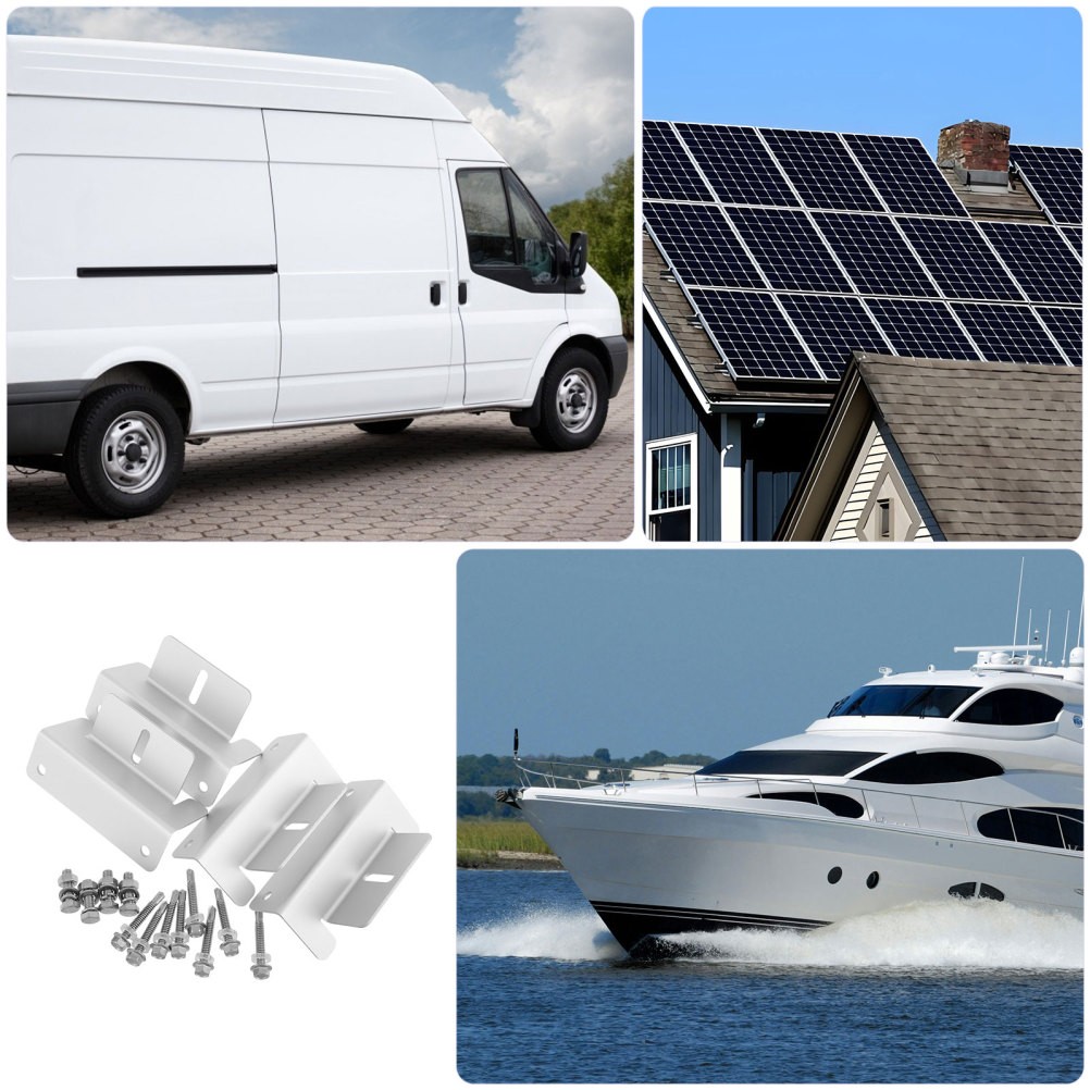 1 Set Silver Aluminum Alloy Solar Panel Bracket Kit for Rv Solar Roof Mounting