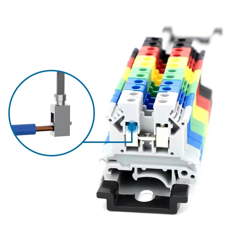 20/50/100Pcs PTTB2.5 Push – in Double Level Din Rail Terminal Block 2 Layer 2.5m
