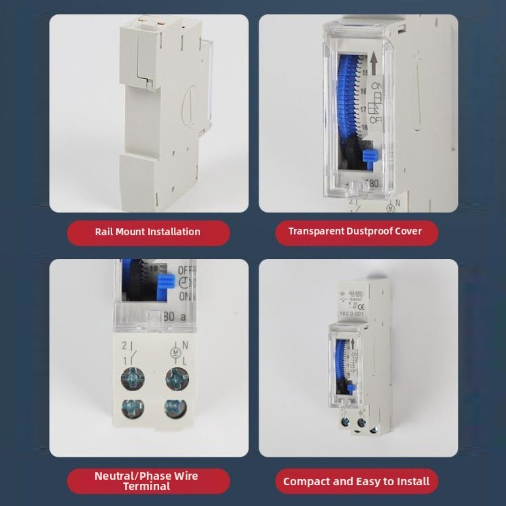 Timer Switch 180A Mechanical 15 Min Setting Rail Mount for 110 220VAC Systems