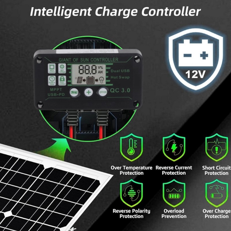 40W Monocrystalline Solar plate Kits None Battery Direct Drive Solar plate