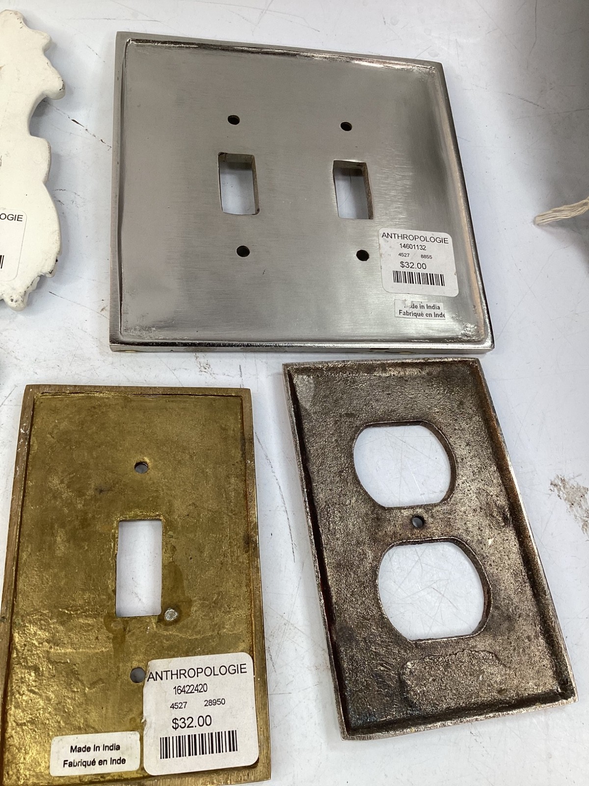 8 Anthropologie Resin & Metal Wall Light Double Plate Cover Floral+free ship (F4
