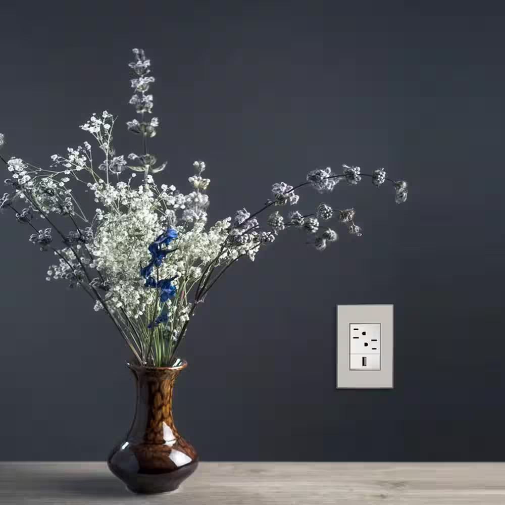 Adorne 15 Amp 125-Volt Tamper Resistant Duplex Outlet, White