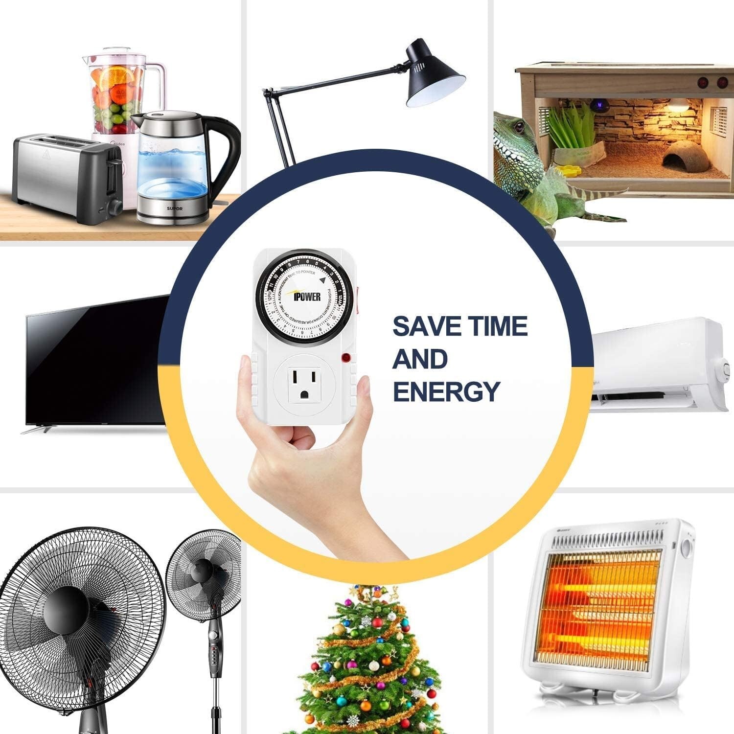 24 Hour Plug in Mechanical Timer Outlet Timer Indoor Timer Electrical Outlets x2