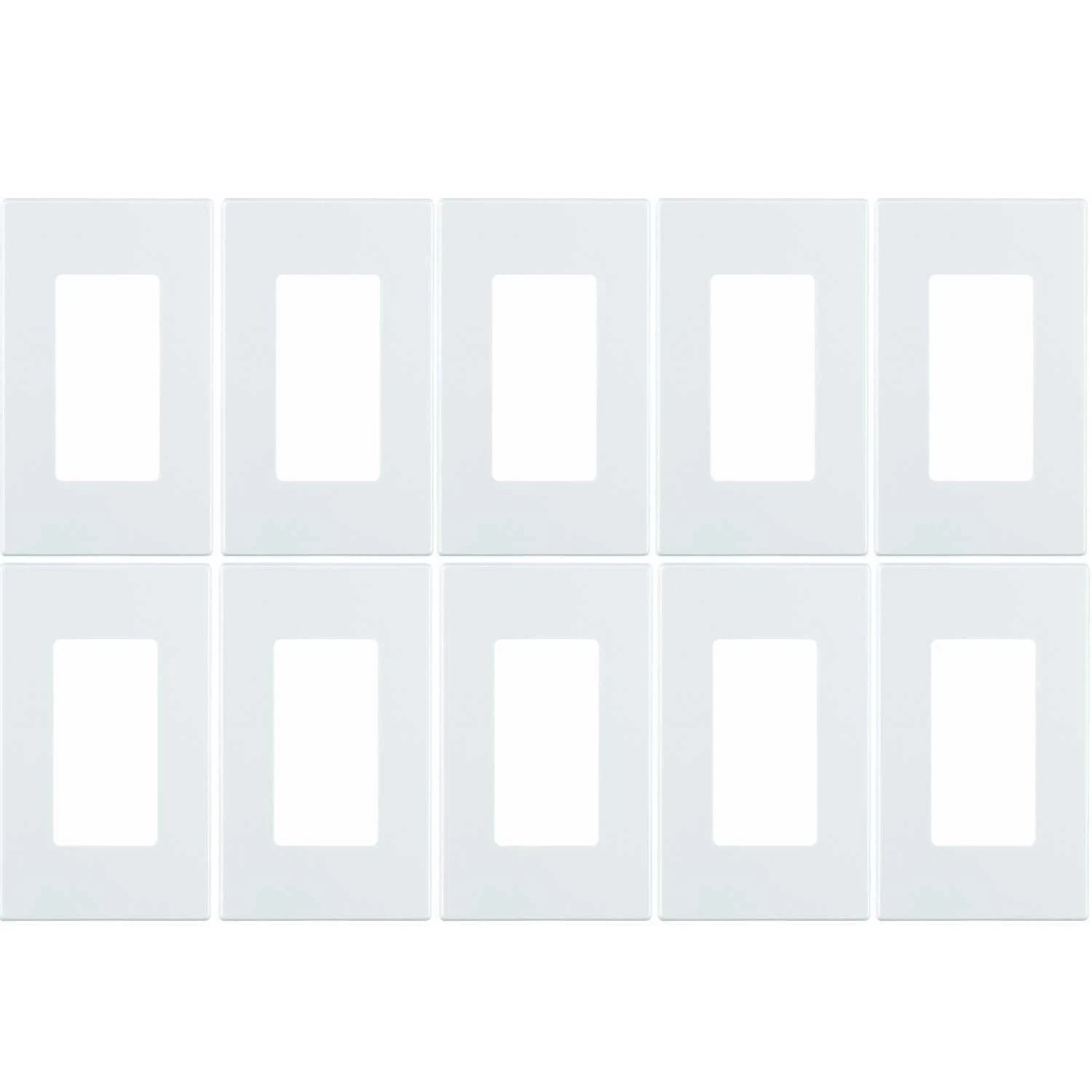 Leviton 80301-SW 1-Gang Decora Plus Wallplate 1 Gang (Pack of 10), White