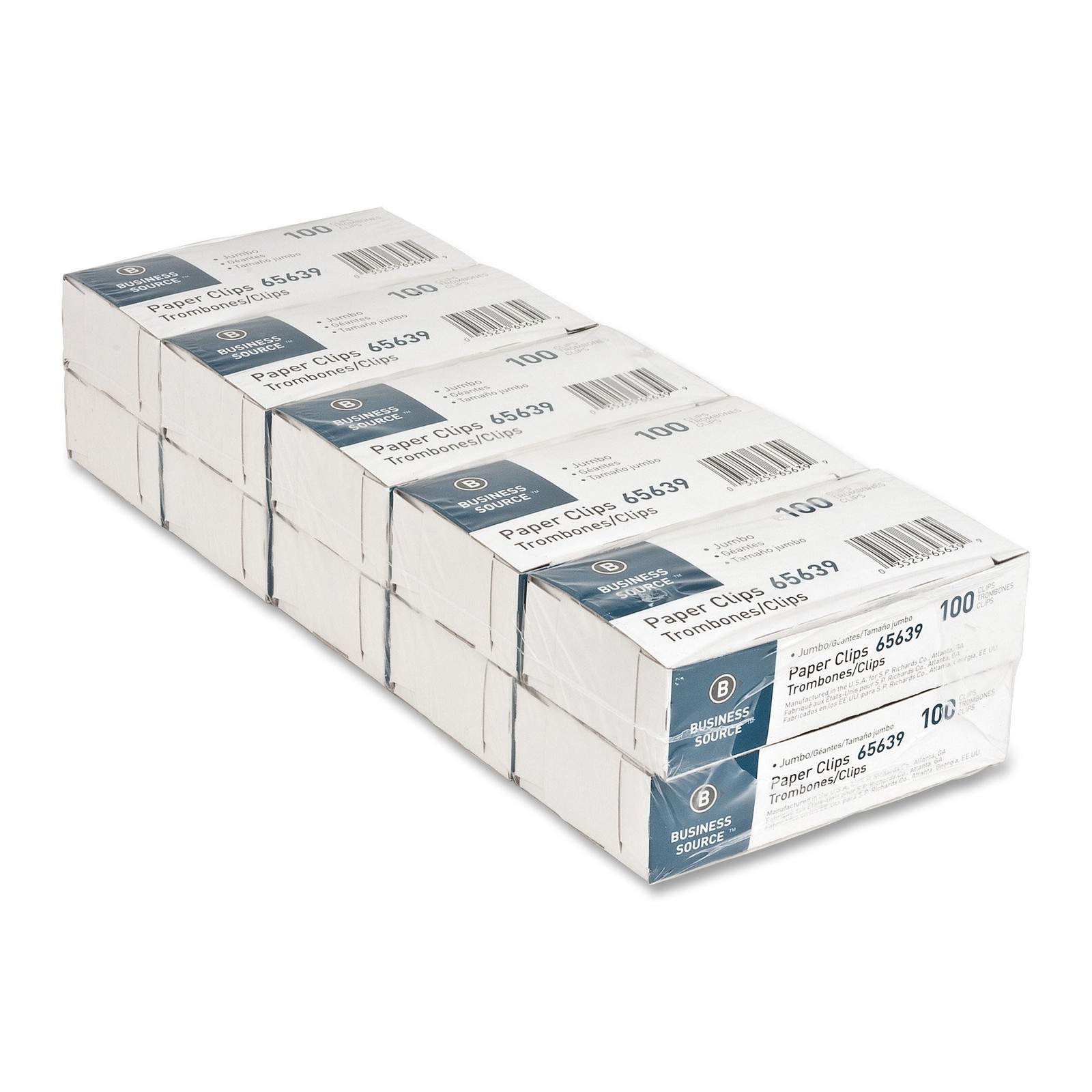 Business Source Paper Clips, Jumbo, .041 Wire Gauge, 1000/ 41 mil, Silver