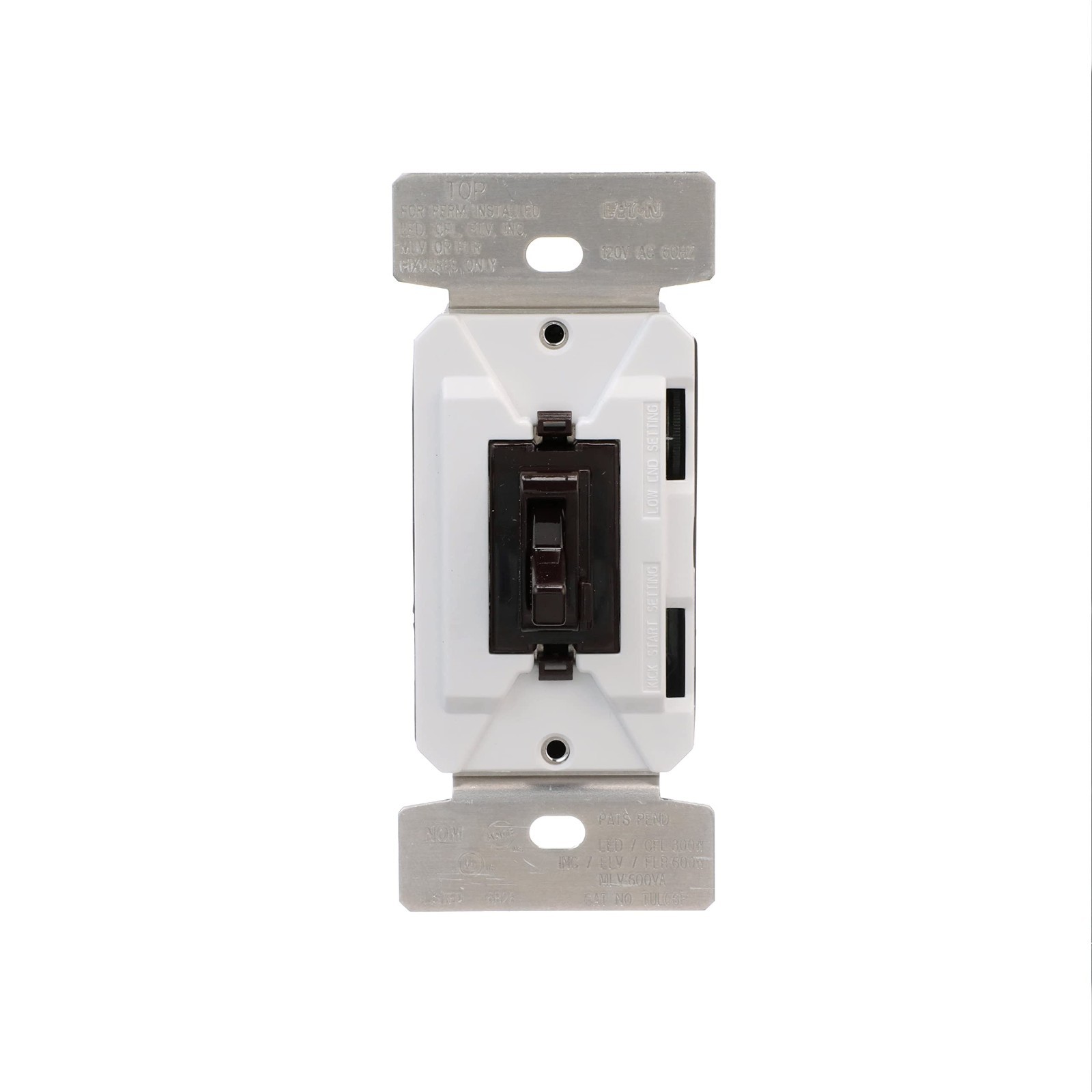 Universal Toggle Dimmer Switch 120V – Adjustable Light Control, Black/Brown/Gray