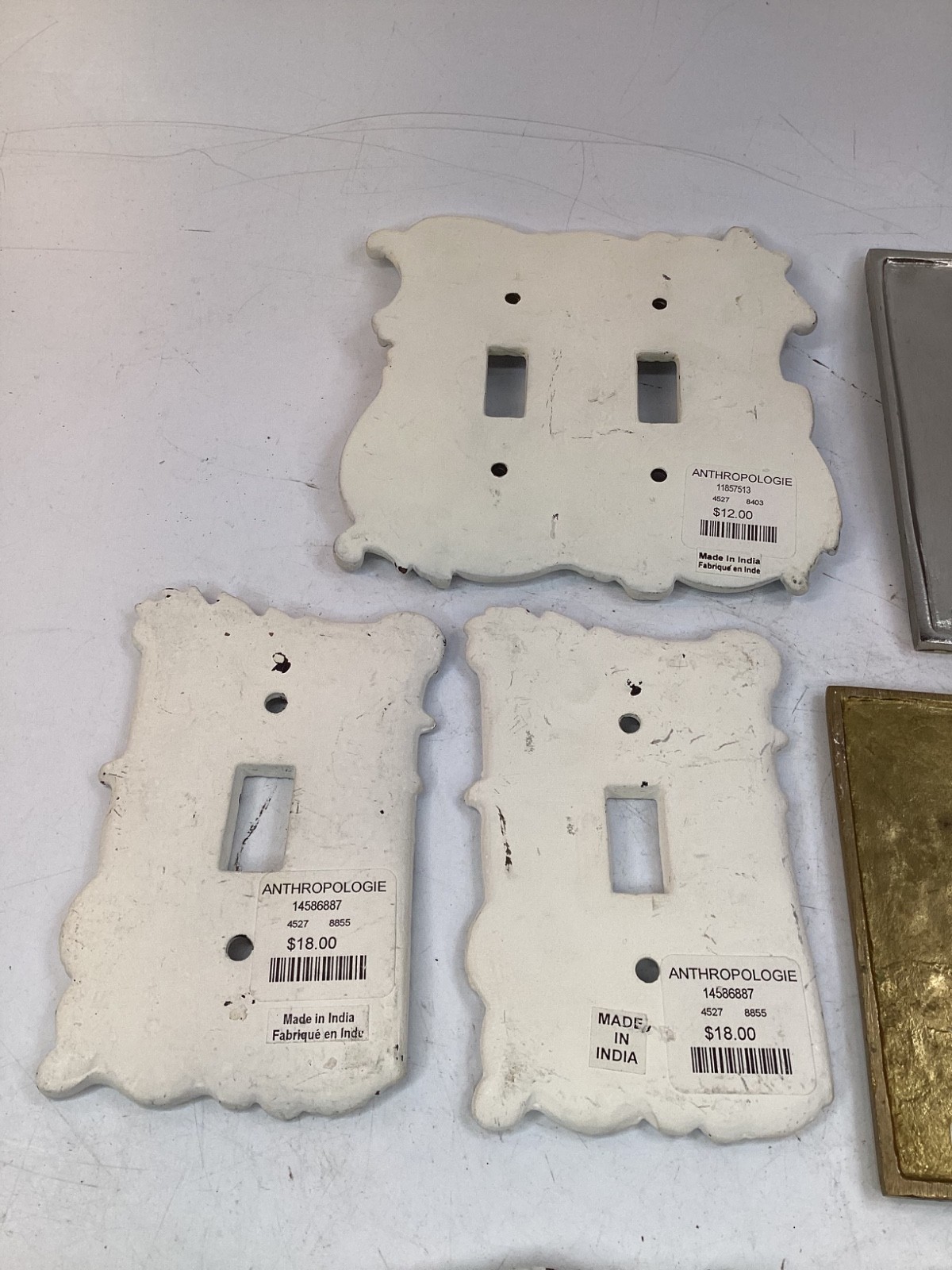 8 Anthropologie Resin & Metal Wall Light Double Plate Cover Floral+free ship (F4