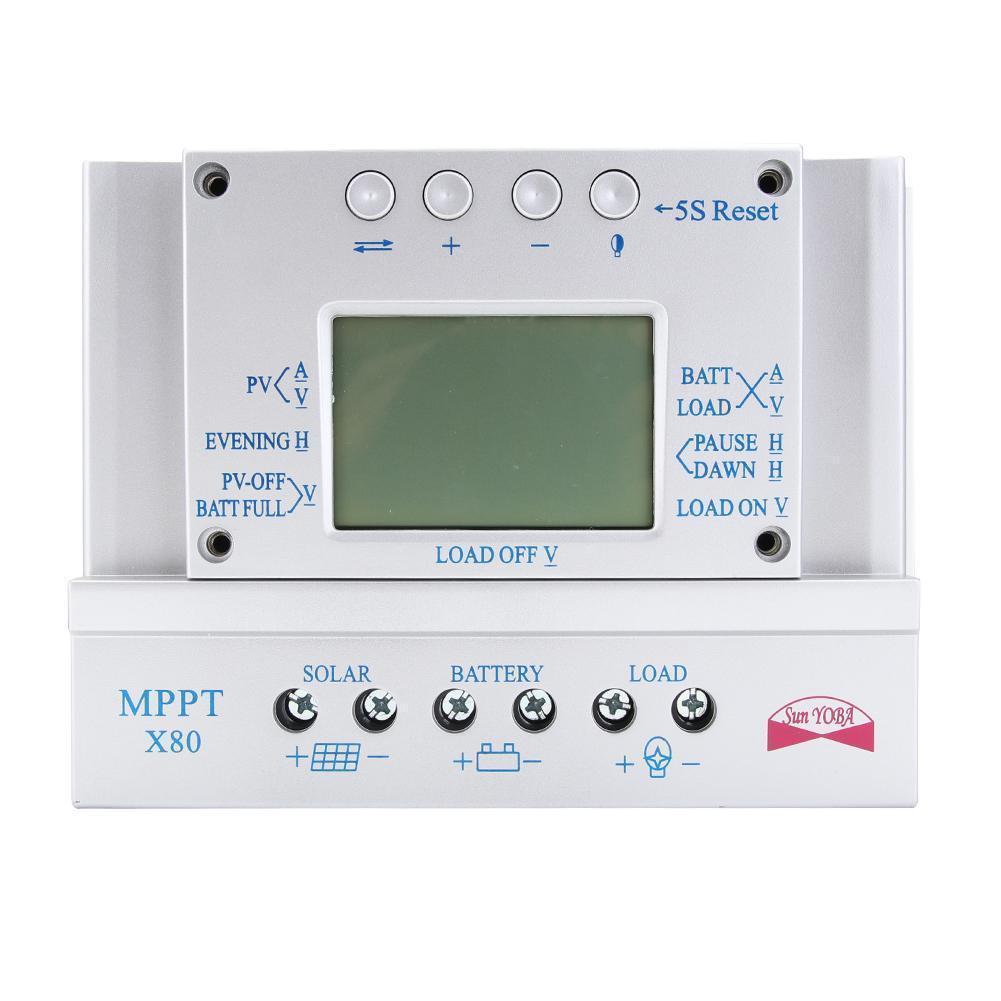 2 IN 1 80A MPPT Solar Panel Regulator Charge Controller 12V/24V 1000W/2000W G1