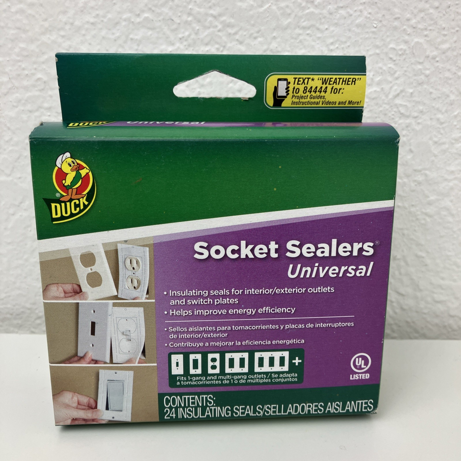 Duck Brand Universal Socket Sealers – 24 pk, 2.5 in x 4.3125 in