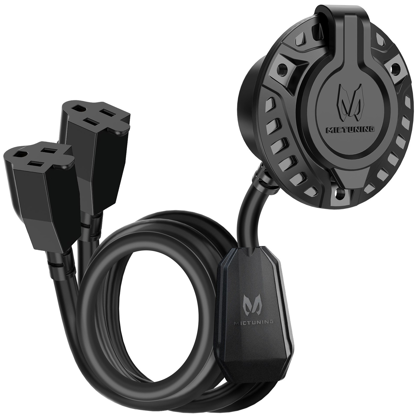 MICTUNING 15 Amp 125V RV Shore Power Inlet Kit w/ Two 20-Inch Heavy Duty Cables
