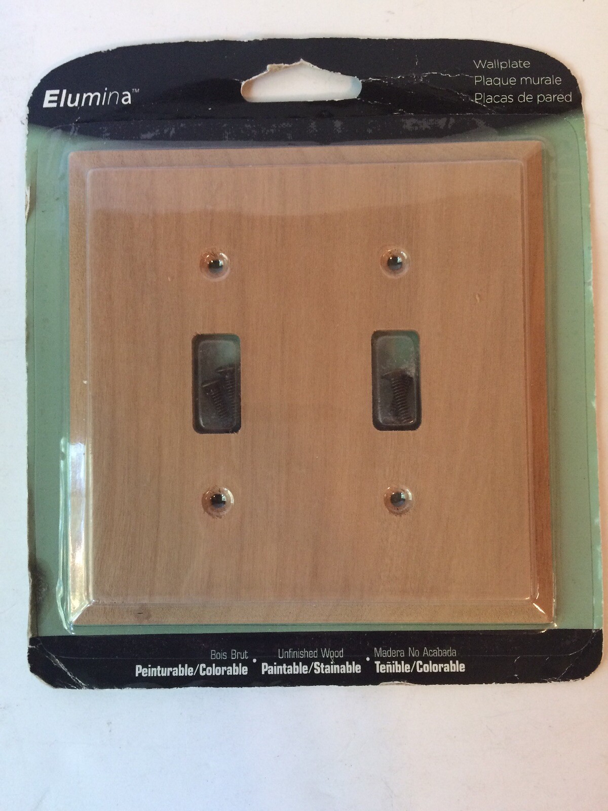 Traditional Unfinished Wooden Double Toggle Light Switch Cover