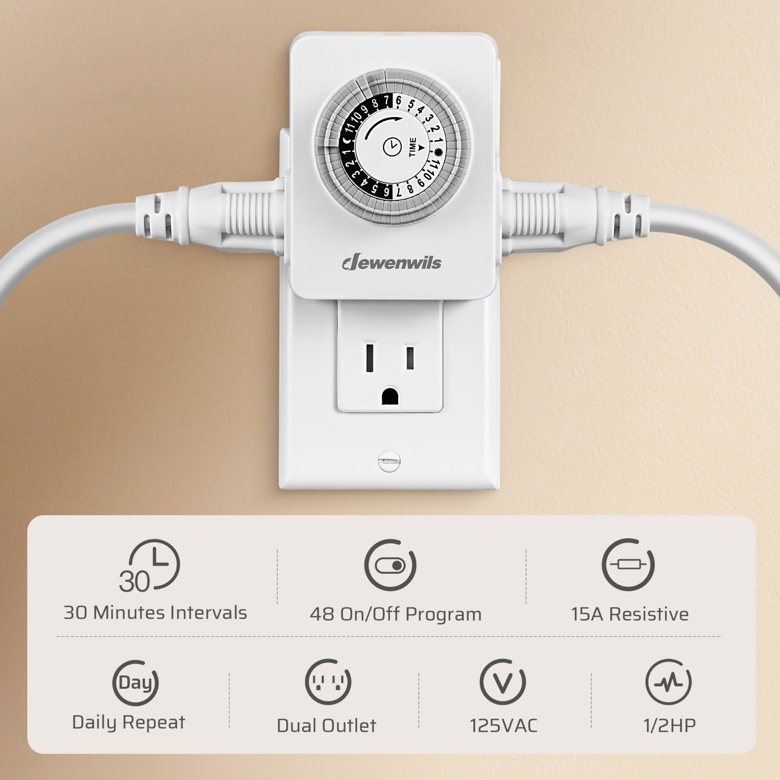 DEWENWILS 2 pack Indoor Outlet Timer Plug in Electrical Timer for Aquarium