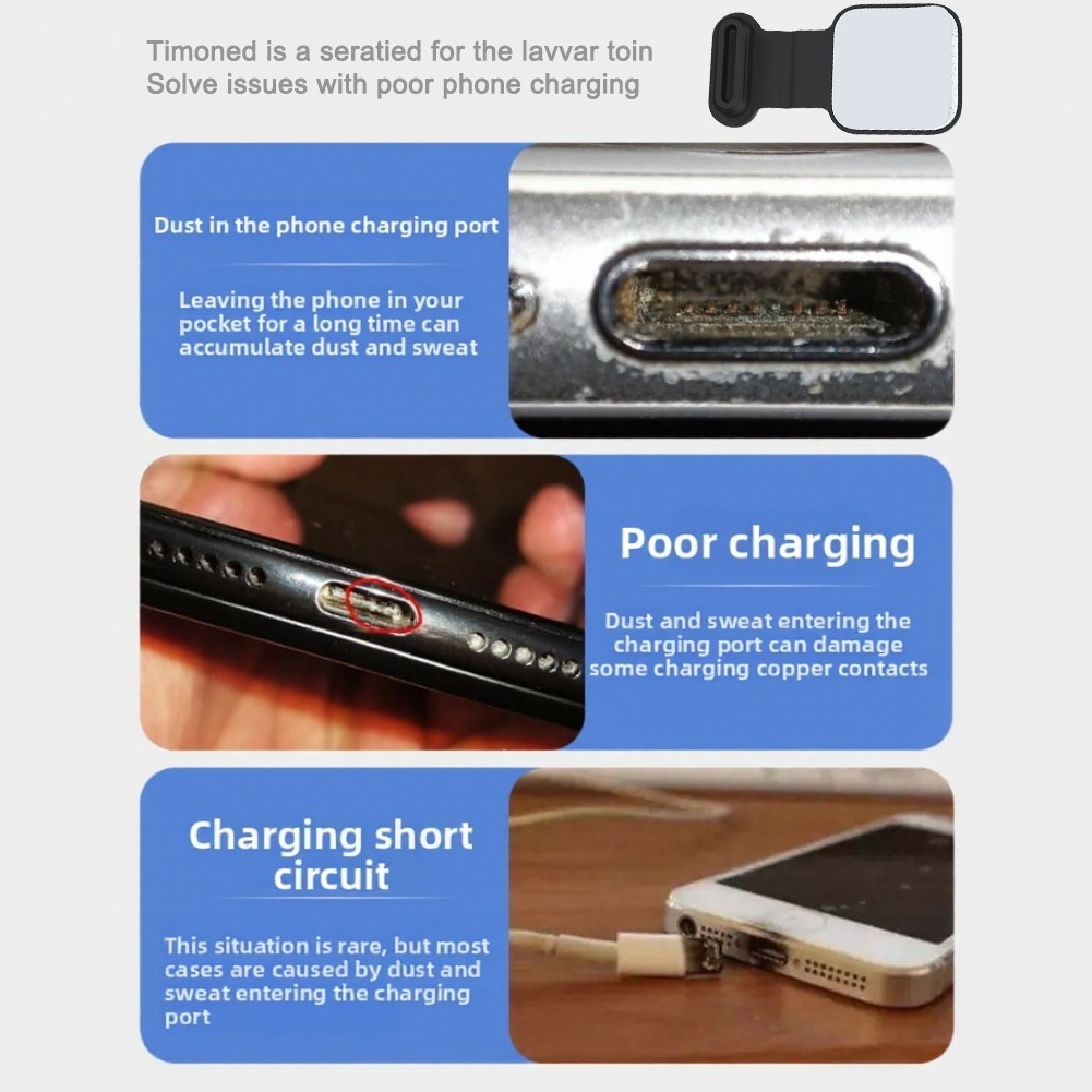 Portable Type-C Dust Cover Charging Port Protector Tear Resistant Ultra-thin