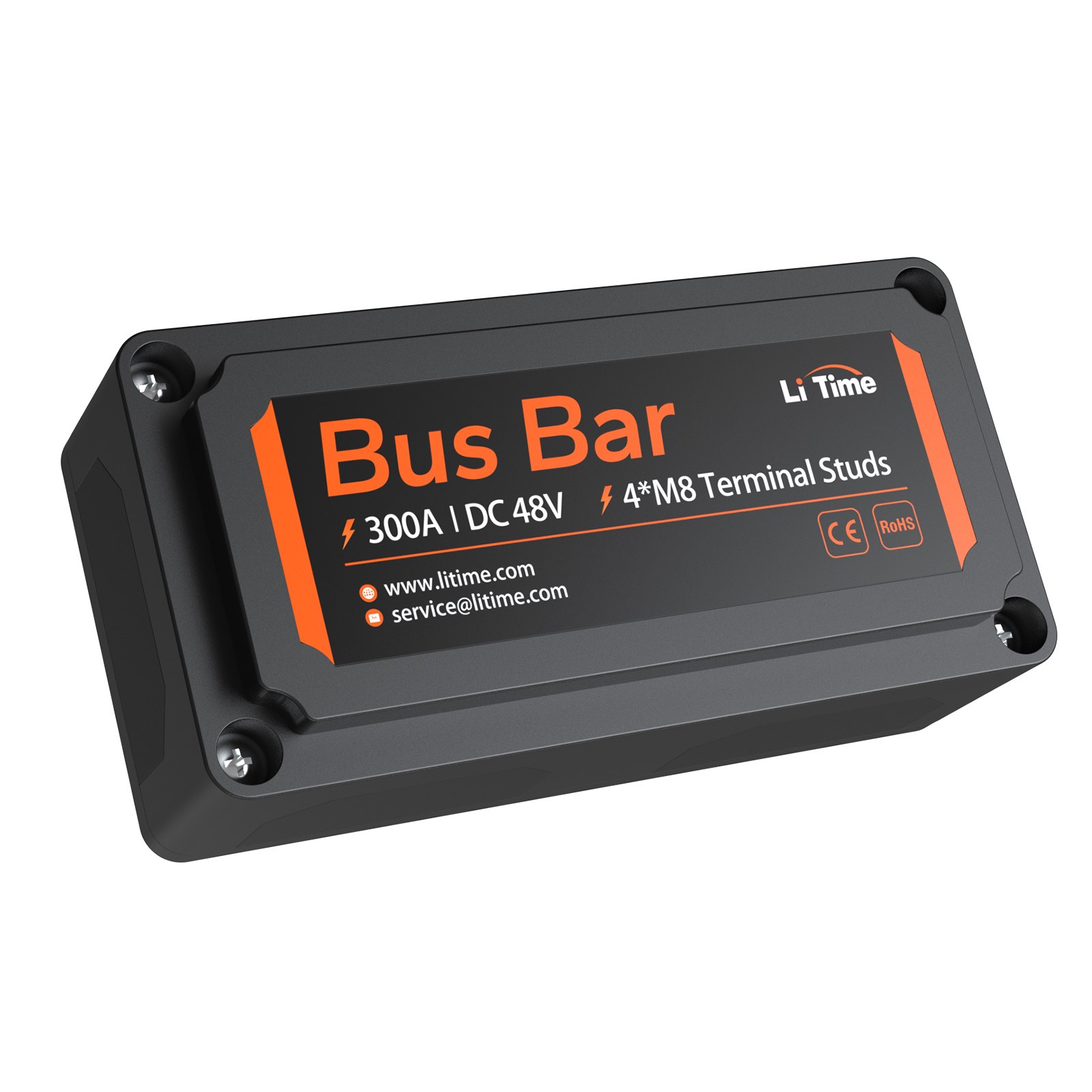 LiTime Red+Black 300A Bus Bar 2Packs for Marine Solar RV Home Electrical System