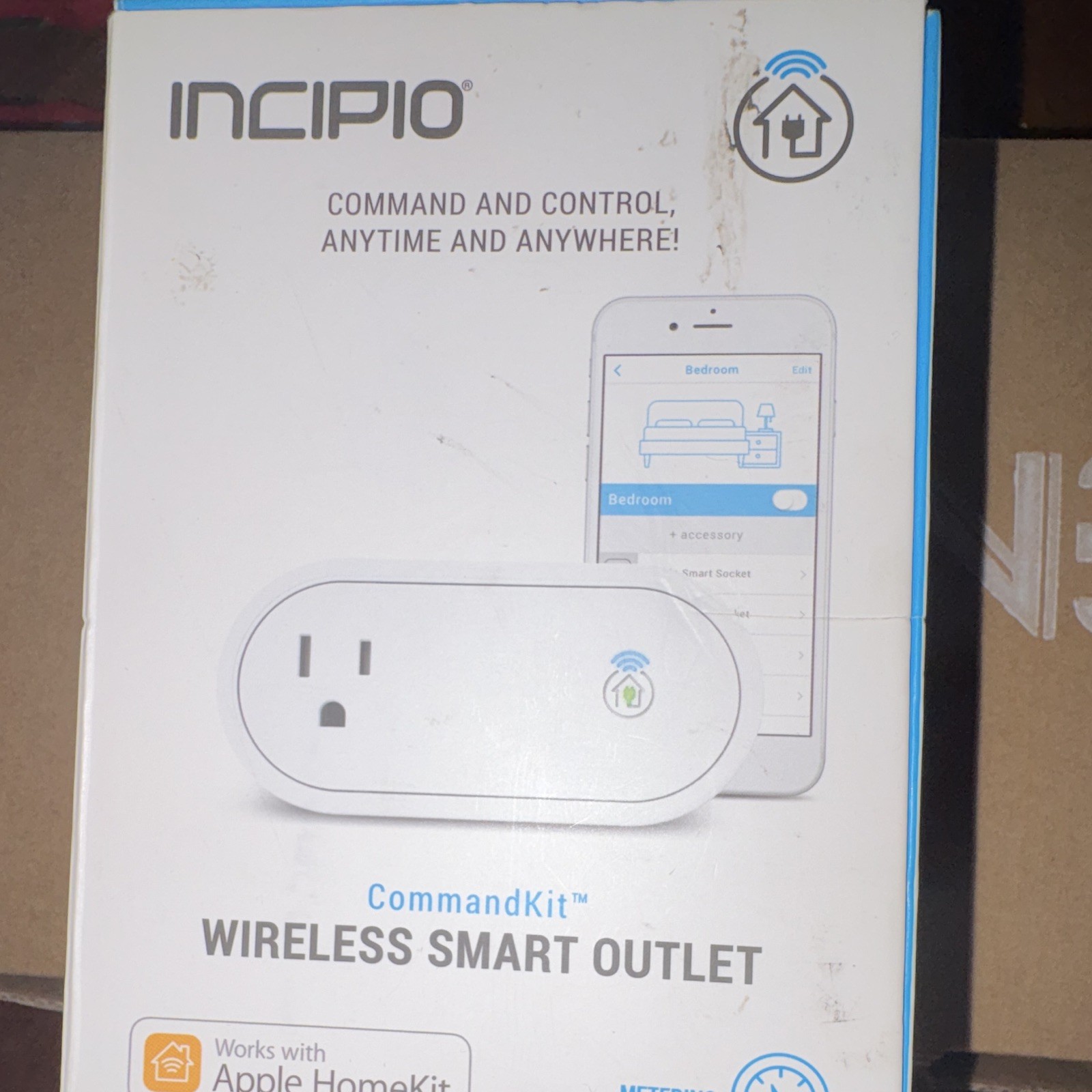Incipio CommandKit Wi-Fi Smart Outlet Plug, Apple HomeKit, Energy Monitor, White