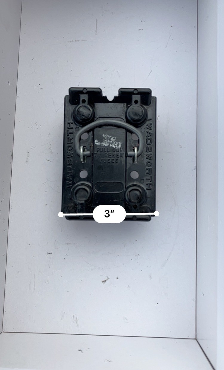 WADSWORTH “MAIN””Main Lights” 60A 250V Fuse Holder Pullout {PMC} Block: 8038-57