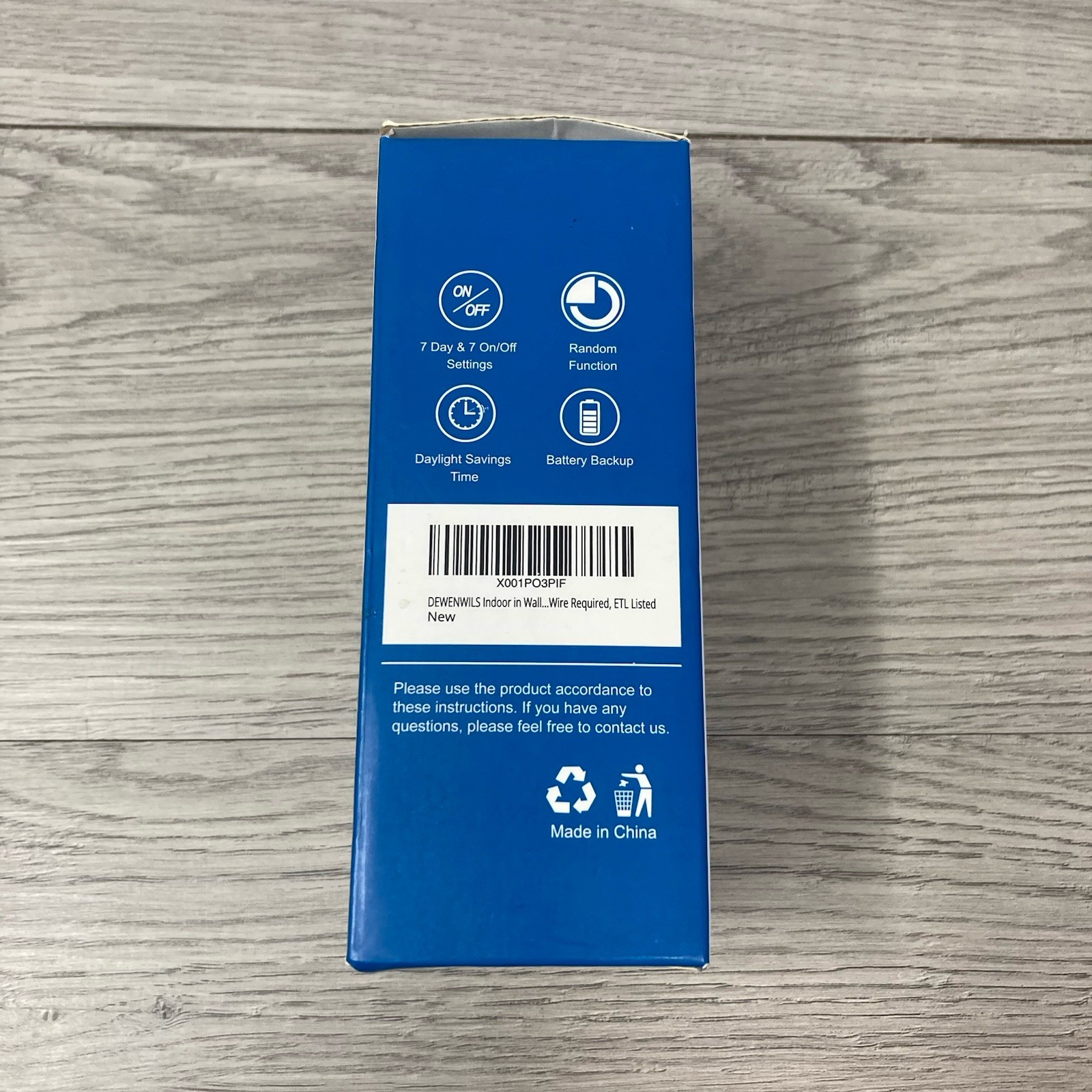 DEWENWILS Indoor in Wall Timer Switch for Lights,Fans,7 Day 7 ON/Off Settings
