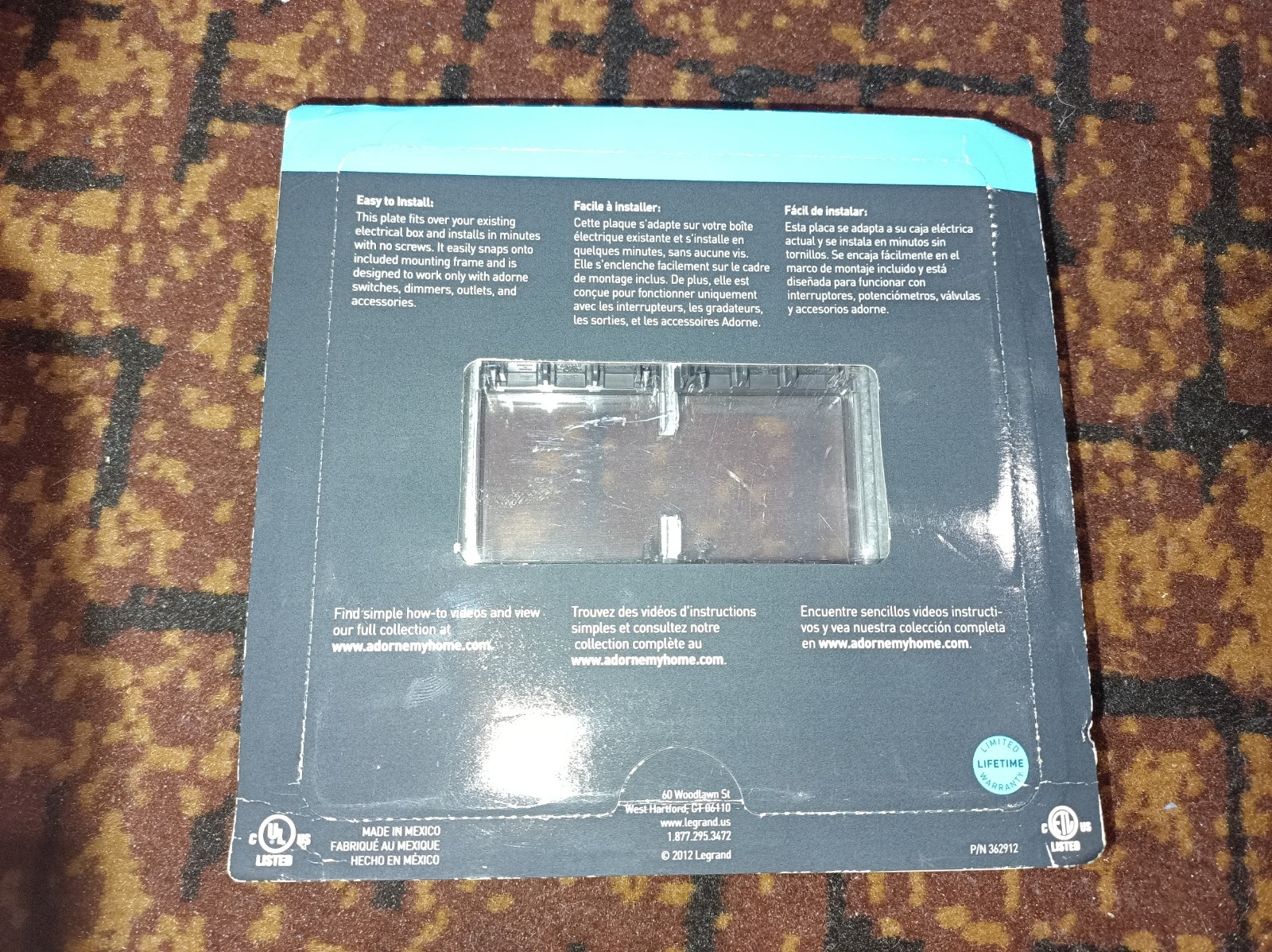 AWC2GSN4 Legrand Adorne 2/1 Gang Decorator/Rocker Wall Plate Satin Nic AWC1G2SN4