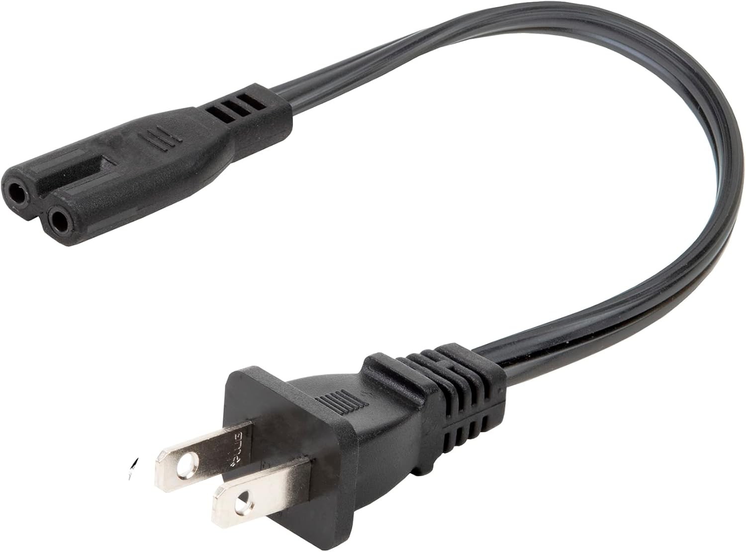 Short 1 Feet C7 Power Cord, Plugrand 1 Foot Figure 8 Power Cable, 1 Feet 2-Prong