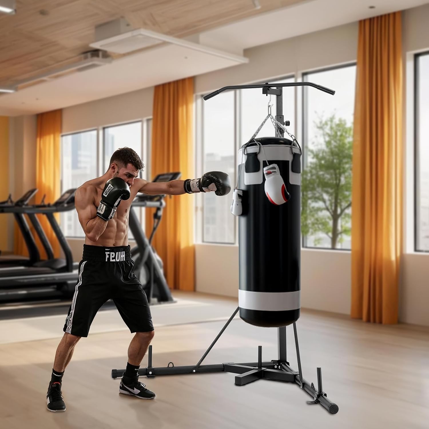 VEVOR Punching Bag Stand, Steel Heavy Duty Workout Training Equipment,…