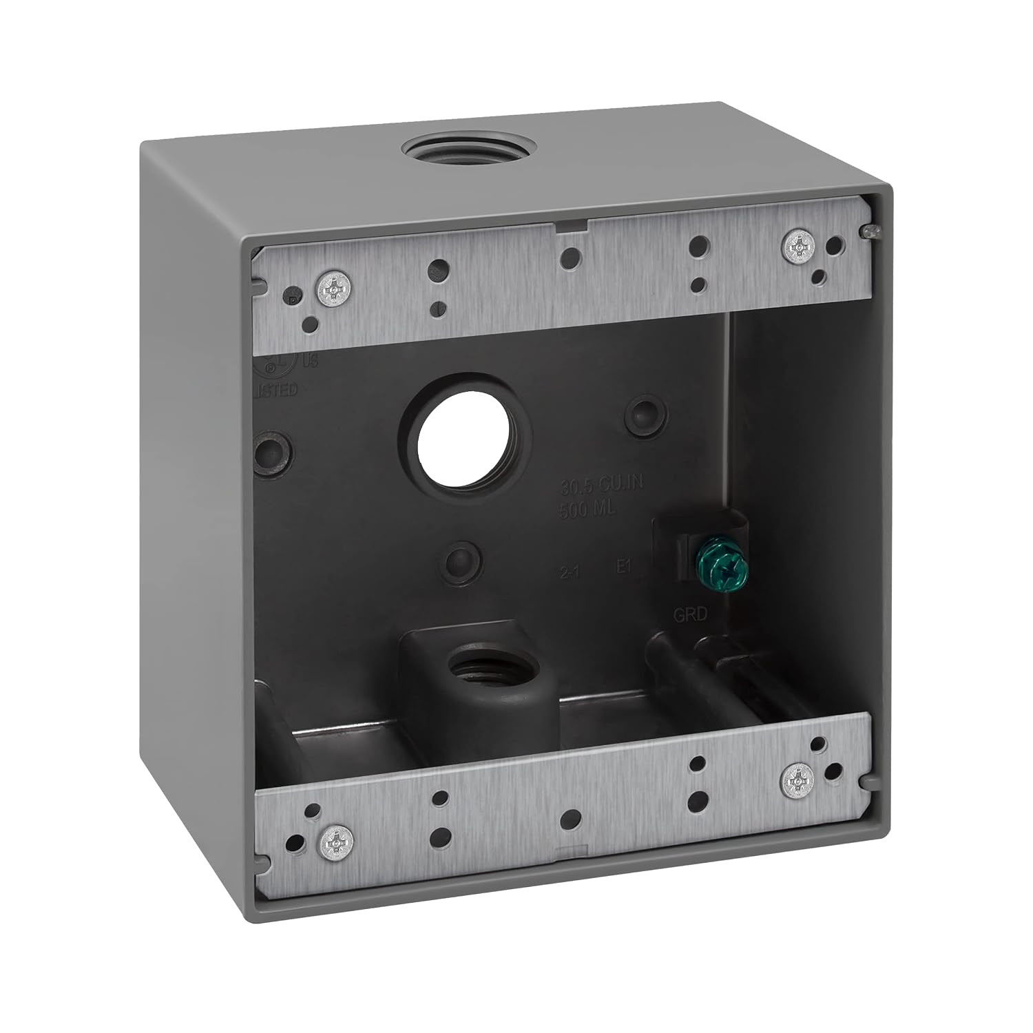ENERLITES Weatherproof Outlet Bundle with Decorative Outlet Cover and Metal Outl