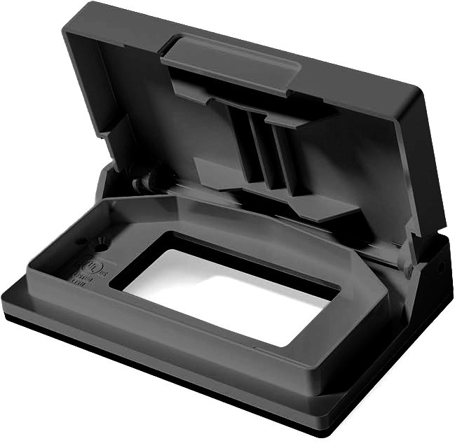 ELEGRP 3141H Black Horizontal Weatherproof Outdoor Outlet Cover Self Closing RV
