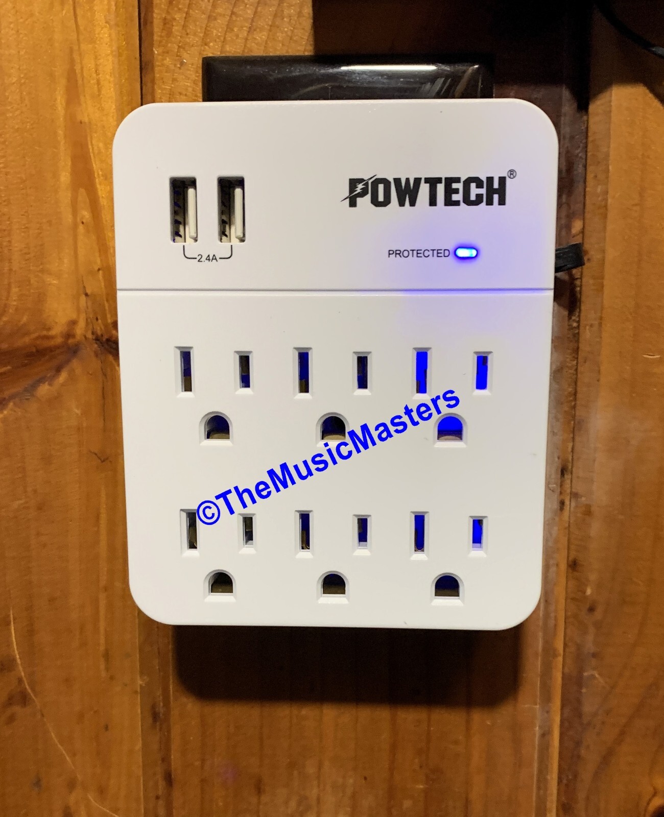 UL Surge Protector 6 Outlet Power Splitter Electrical Outlet Adapter 2 USB Ports