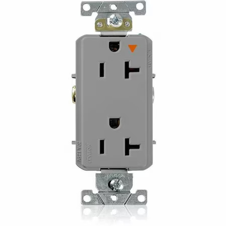 Leviton 16362-Gig Duplex Receptacle Outlet, 20A, Gray, 125V