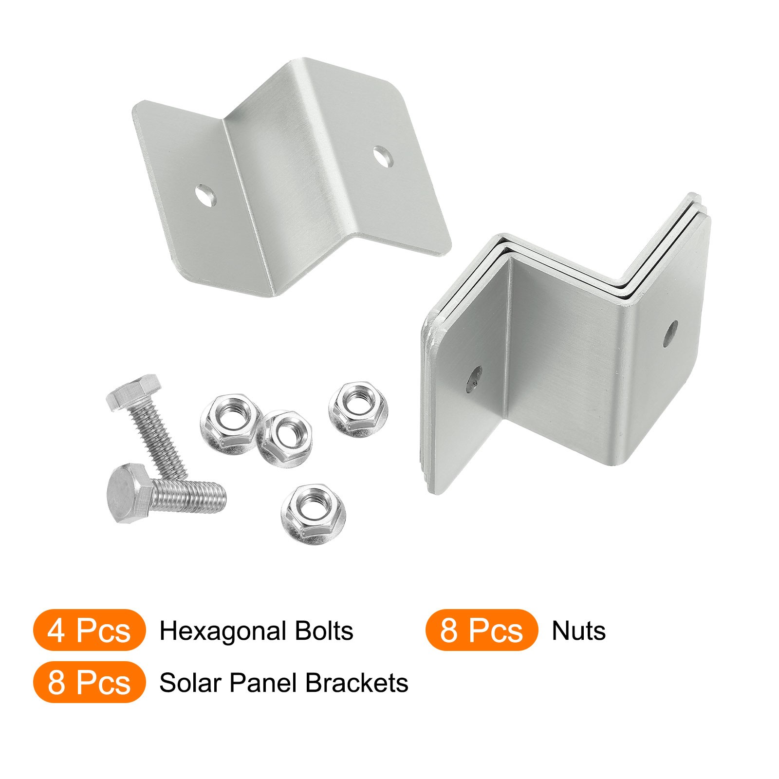 4 Pack Z Brackets 30mm Aluminum Alloy Lightweight Solar Panel Bracket Silver