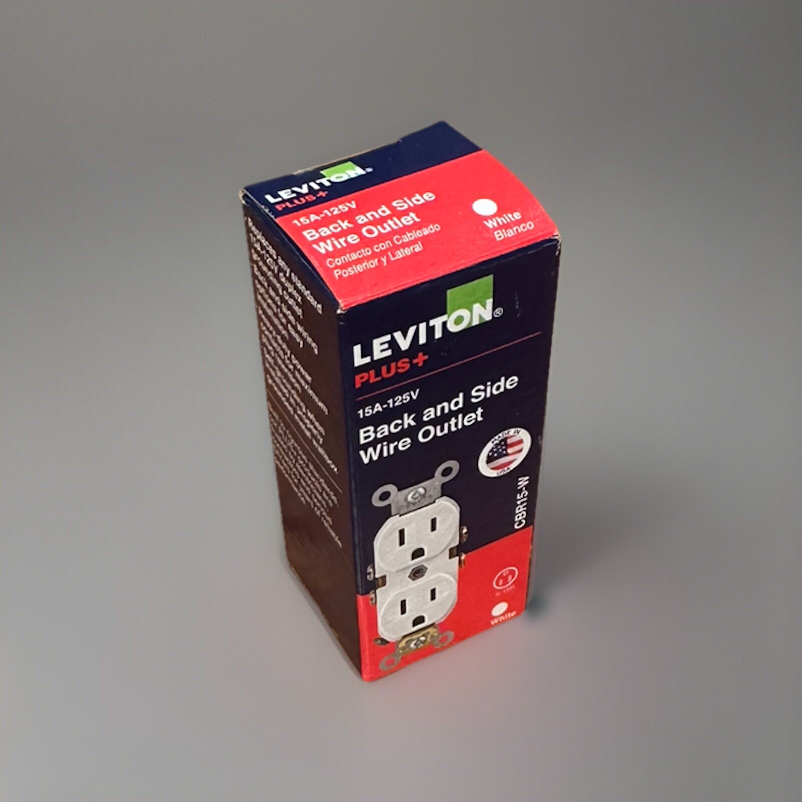 Leviton Thermoplastic Indoor Grounded Outlet White 15A 125V CBR15-00W (3-Pack)