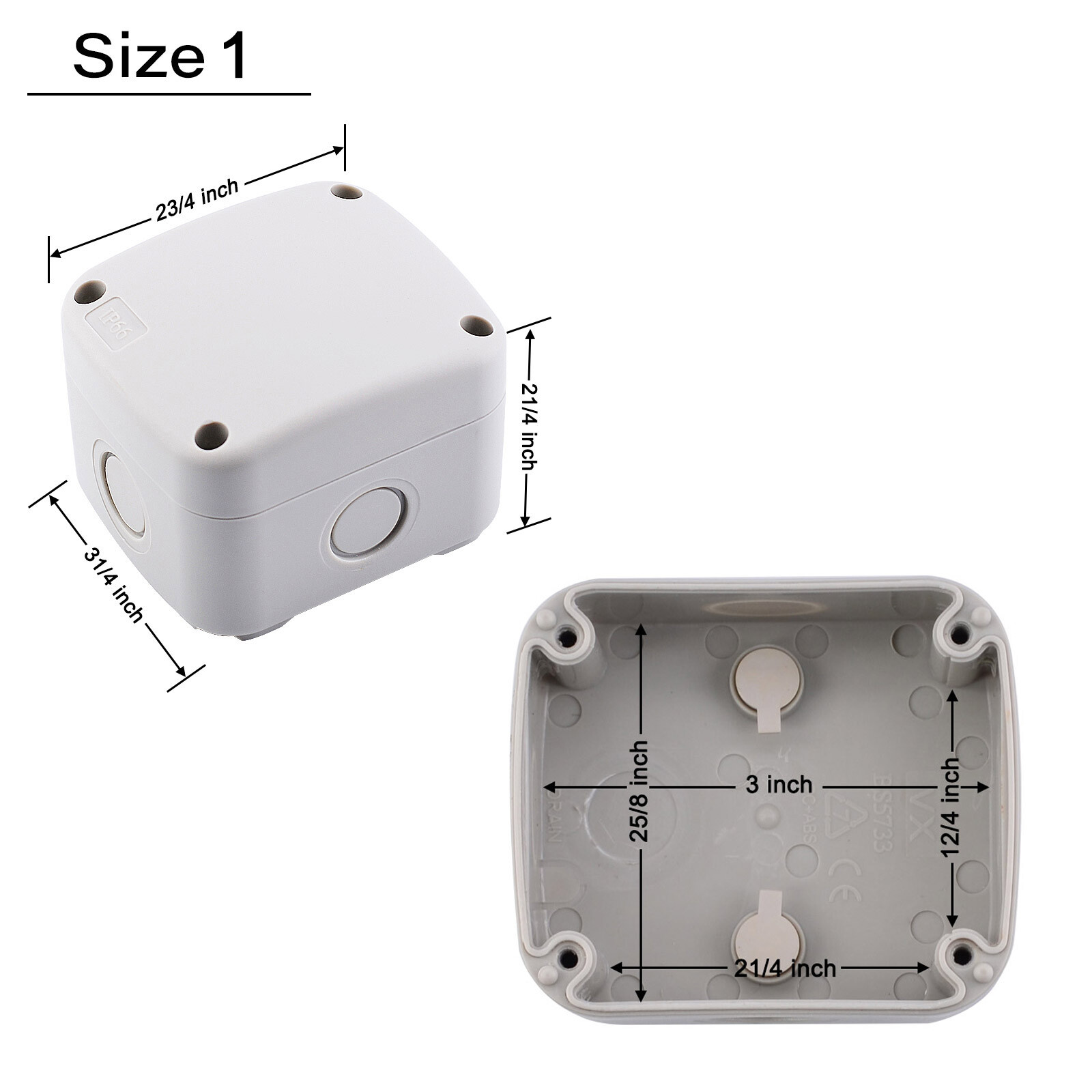 Universal Junction Box ABS Plastic Waterproof Electrical Project Enclosure White