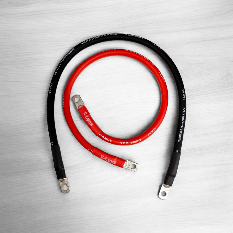 Pair of 4 AWG Gauge Red and Black 100% Copper Battery Inverter Cables Solar RV